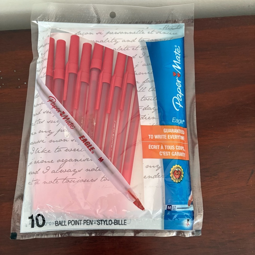 Paper mate Eagle 2009 Red Ballpoint Pens - SEALED - Pack Of 10 - Med Point